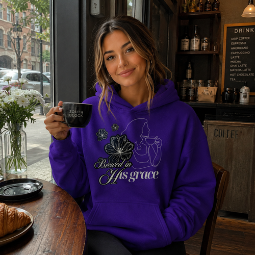 Brewed In His Grace - Women's Premium Hoodie