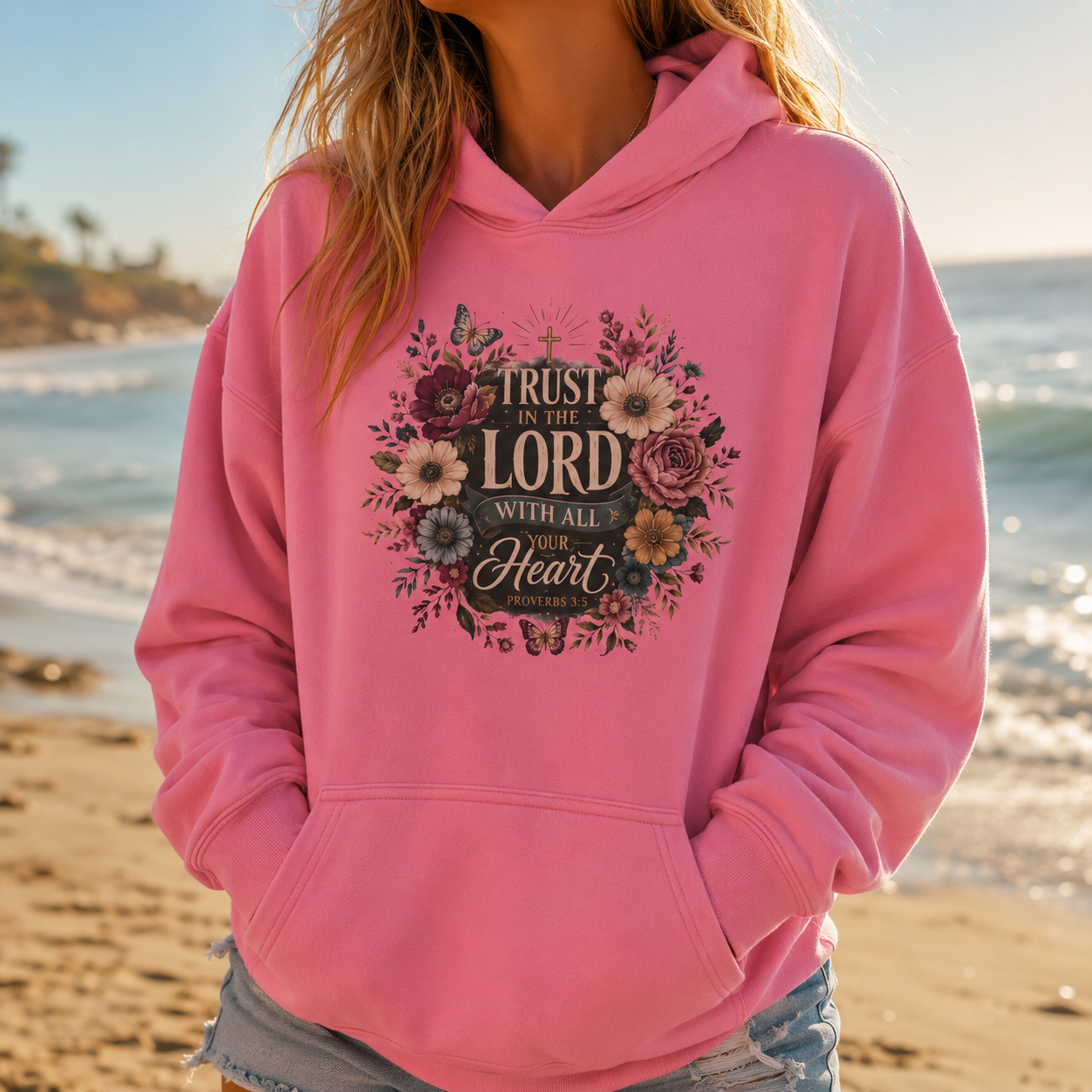 Trust The Lord With All Your Heart Floral - Women's Hoodie